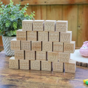 Baby Shower Game – Animal Alphabet Wooden Blocks Set, Decorate a Block Activity image 2