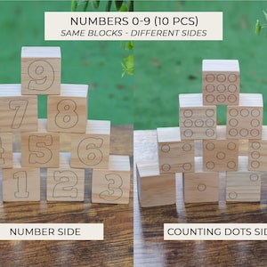 Baby Shower Game – Animal Alphabet Wooden Blocks Set, Decorate a Block Activity Numbers Only(10 pcs)