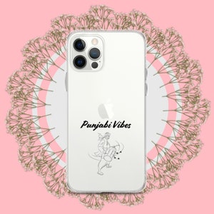 Funda para iPhone con diseño de jugador de Dhol punjabi: transparente y elegante