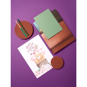 Entzückende Teddybär Postkarte zum Valentinstag