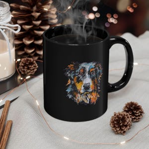 Bernese Mountain Dog Ceramic Coffe Mug, Black Tea Cup, Dog Lover Gift, Pet Owner Present, Animal Print Mug, Dog Mom, Dog Dad, Sennenhund Dog