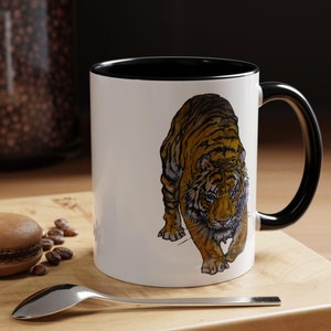 Bengal Tiger Cat Coffee Mug - Unique Animal Print Tea Cup, Large Ceramic Mug, Wildlife Lover Gift, Jungle Safari Kitchen Decor, Nature