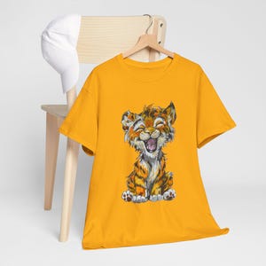 Cute Tiger Puppb Cun Unisex Tee, Tiger Print T-Shirt, Animal T-Shirt, Jungle Theme Top, Birthday Gift Idea, Animal Lovers GIft,Unique Design