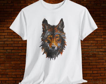 Wolf Design Unisex Tee, Men's Women's T-Shirt, Animal Lover Gift, Nature Graphic Tee, Wildlife Shirt, Unique Print Art Shirt, Wolf Clothing