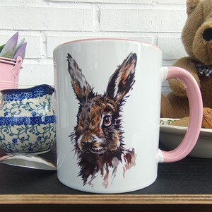 Cute Bunny Coffee Mug - Bunny Rabbit Watercolor Mug, Animal Lover Gift, Cute Kitchen Decor, Easter Gift, Mother's Day Present, Tea Cup, Art