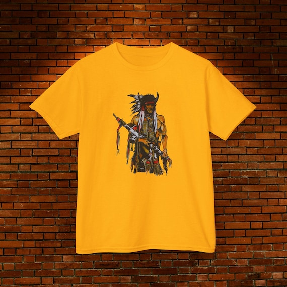 Native American Indian Warrior Kids Tee, Tribal Children's Shirt