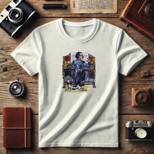 AH Camiseta algodon pianista y perro/unisex/para los amantes de la musica y los animales