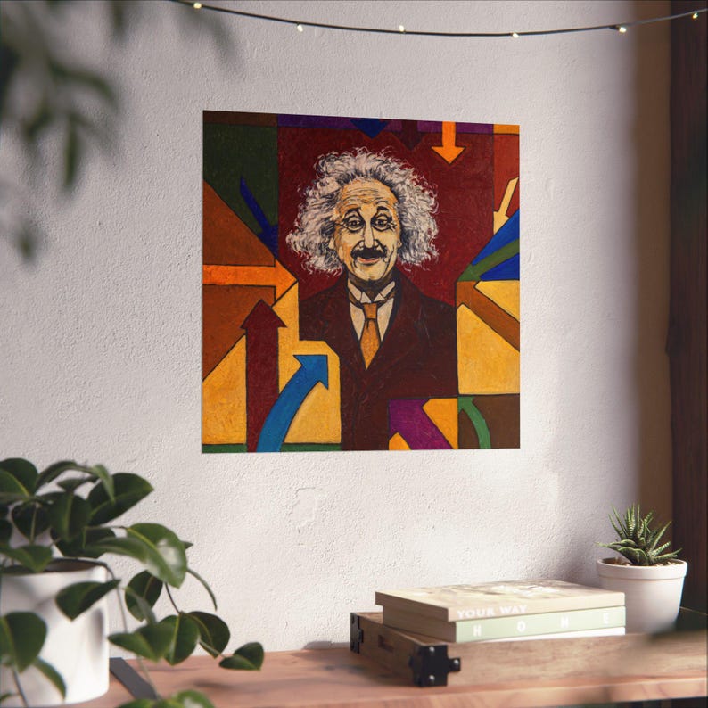 AH Poster Albert Einstein Vertical and Square/hand Designed by Ah/wall ...
