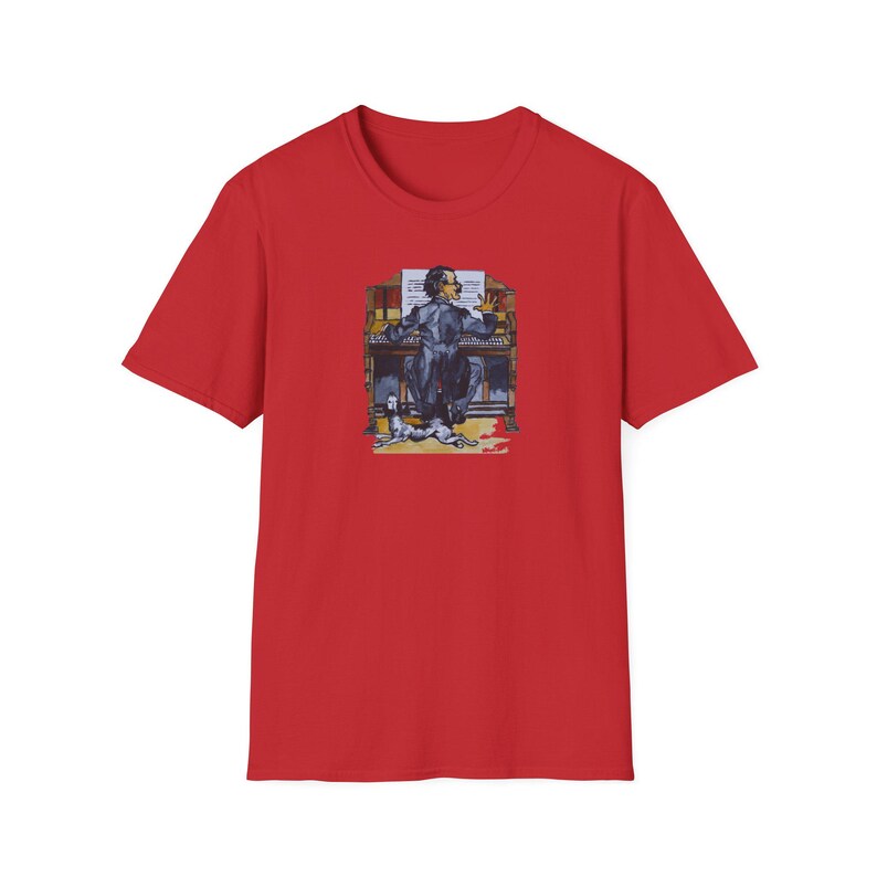 Pianist Dog T-Shirt | Unisex Cotton Tee | Hand-Designed Art | Unique Gift for Music & Animal Lovers | Stylish Fashion image 8