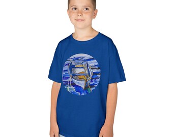 Watercolor Little Boat Kids Tee, Nautical Boys Shirt, Cute Children's Top, Ocean Theme Youth Tshirt, Summer Sailboat Graphic Tee, Kid's