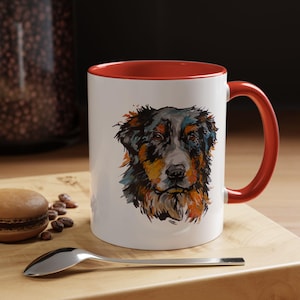 Bernese Mountain Dog Ceramic Coffe Mug, Accent Tea Cup, Dog Lover Gift, Pet Owner Present, Animal Print Mug, Dog Mom, Dog Dad, Sennenhund