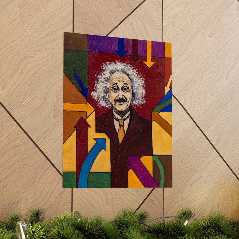 AH Poster Albert Einstein Vertical and Square/hand Designed by Ah/wall ...