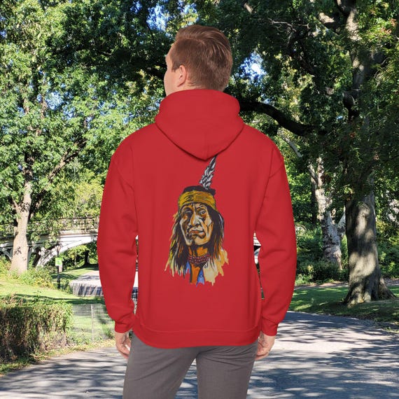 Native American Indian Chief Unisex Hoodie Sweatshirt, Tribal