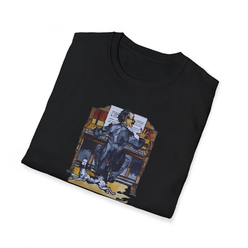 Pianist Dog T-Shirt | Unisex Cotton Tee | Hand-Designed Art | Unique Gift for Music & Animal Lovers | Stylish Fashion image 2