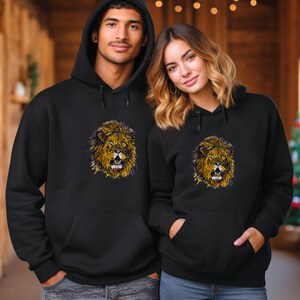 Lion Hoodie Sweatshirt, Lion Lover Gift, Animal Print Hoodie, Unisex Lion Sweatshirt, Lion Graphic Hoodie, Lion Apparel, King of the Jungle