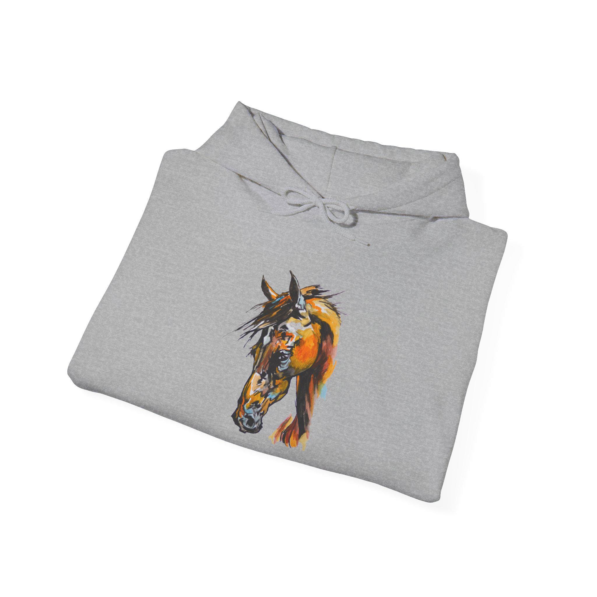 Horse Watercolor Hoodie, Equestrian Gift, Horse Lover Sweatshirt