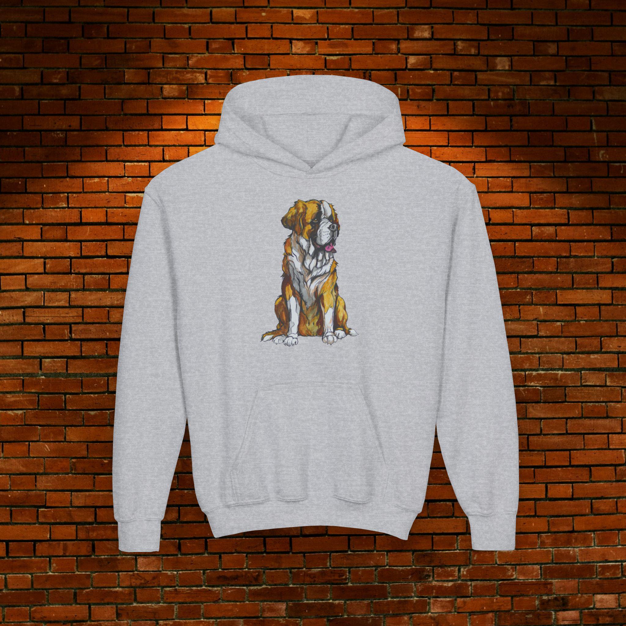 ST Bernard Dog Youth Hoodie, Cozy Gift for Animal Lovers, Perfect for Birthdays, Nature Lovers Apparel, Pet Lover Sweatshirt, Casual Wear