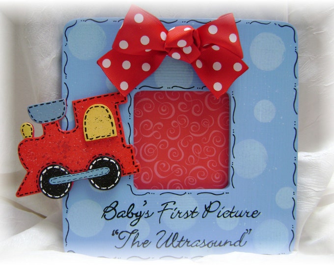 Ultrasound Sonogram Picture Frame Baby's First Picture With Train