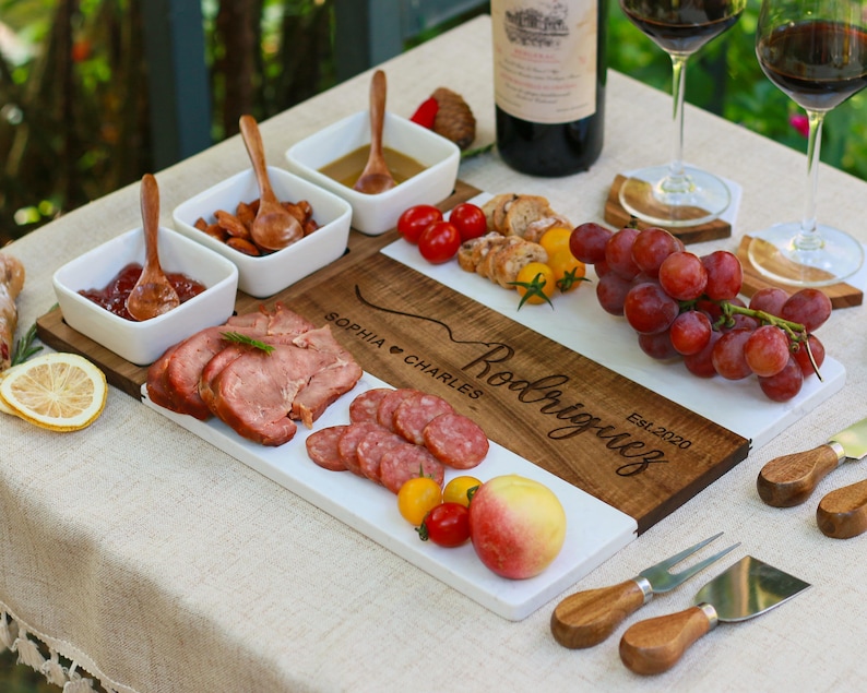Personalized Charcuterie Board, Custom Cutting Board, Engraved Wedding