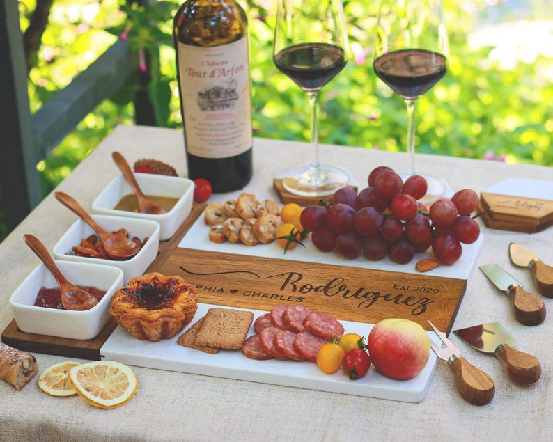 Personalized Charcuterie Board, Custom Cutting Board, Engraved Wedding