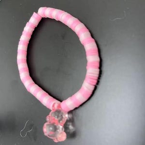 Pink Gummy Bear Bracelet - Kawaii Beaded Jewelry for Teens and Gifts