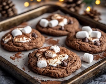Hot Cocoa Cookies Recipe | Gooey Chocolate Holiday Treat | Digital Download