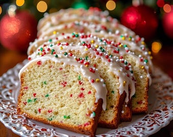 Christmas Funfetti Quick Bread Recipe | Festive Holiday Treat | Digital Download