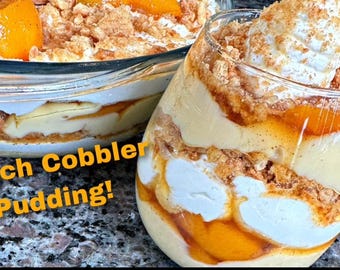 Peach Cobbler Pudding Recipe: Creamy Dessert (Digital Download)
