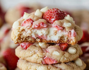 Strawberry Shortcake Cheesecake Stuffed Cookies Digital Recipe