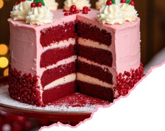 Holiday Red Velvet Cheesecake Cake Recipe | Digital Download