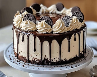 Oreo Cookies & Cream Cheesecake Cake Recipe (Digital Download)