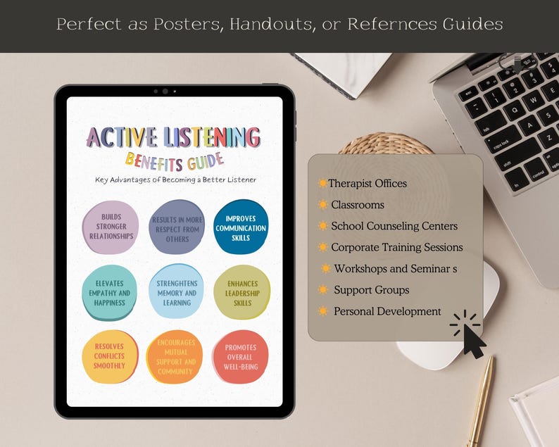 Active Listening Benefits Guide Poster, Key Advantages of Better ...