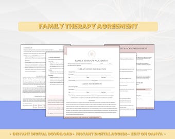 Family Therapy Agreement, Family Counseling Contract, Family Dynamics, Family Conflict Resolution, Child and Family Therapy, Family Healing