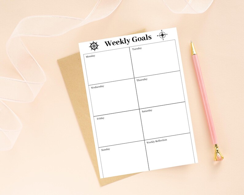 Weekly Compass Example Weekly Goals Action Planner Printable Goal Setting Planner Daily Goal ...
