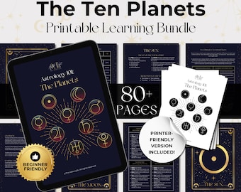 Astrologie 101: Die Planeten (über 80 Seiten) | Astrologie für Anfänger | Praktische Kurzanleitung zum Ausdrucken | Geburtshoroskop lesen lernen | Sofortiger Download