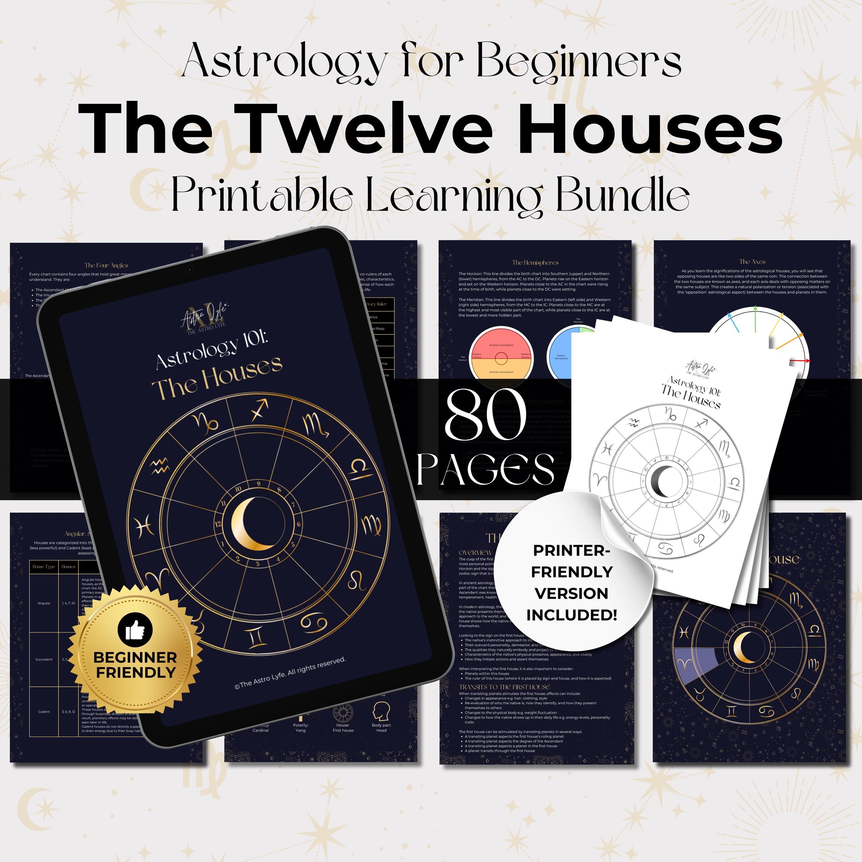 Astrology 101: the Twelve Houses Guide | Birth Chart Workbook (PDF ...