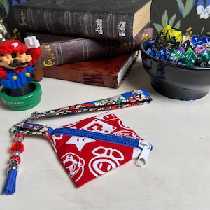 Mario & Luigi inspired wrist lanyards and mini zipper bags