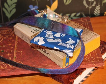 Dr. Who inspired mini zipper bag and long lanyard