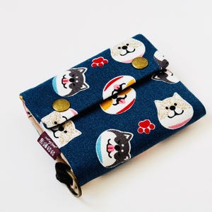 Japanischer Hund Shiba Inu | Stoff Geldbörse | Geldbörse mit mehreren Taschen | Stoffkartenhalter | Bunte Geldbörse | kleine Frauen Geldbörse | Shiba