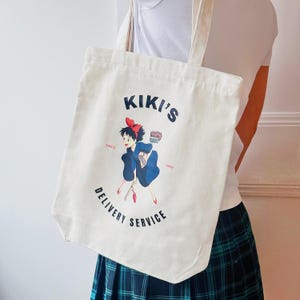 Kiki‘s Lieferservice Totebag mit REISSVERSCHLUSS und INNENTASCHE | Dicke Stofftasche | Handgemachte Tasche | Jutebeutel | Einkaufstasche | Studio Ghibli Tasche