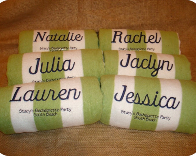 Personalized Beach Towels Many Colors to Choose From Bachelorette Party