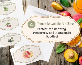 Printable Fruit Jar Labels: Vintage Canning & Preserves (PDF)