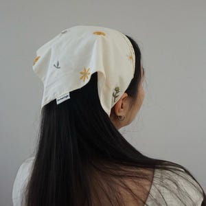 Personalized Gifts for her Embroidered Wildflower Lace Bandana Floral Headscarf Embroidered  Headbands Sunflower Daisy Hair Accessories