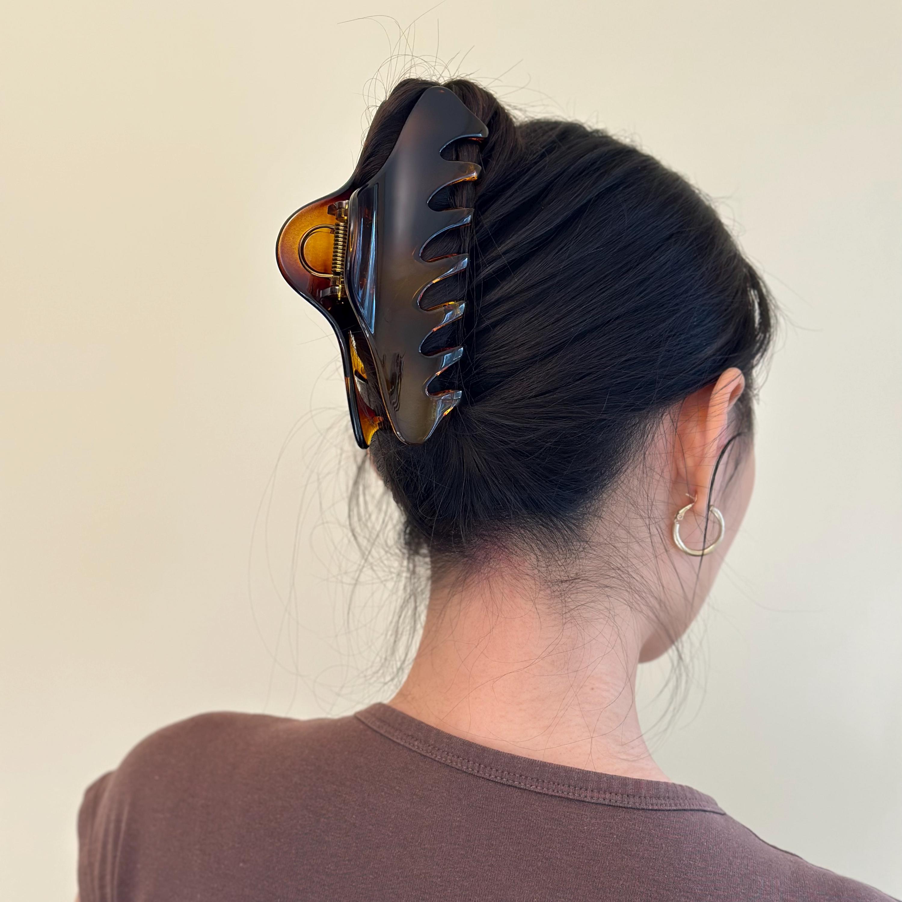 Large Wide Hair Claw Clips Extra Large for Thick Hair Dark Tortoise LILIEBE 4.8 Extra Large Claw Clips for Long Thick Hair  main image 4