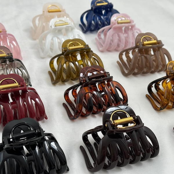 Jumbo U-Spring Hair Claw for Thick Hair Deep Grip Hair Clip Large Hair Claw with Strong Hold  Minimalist Style Hair barrette for Long Hair
