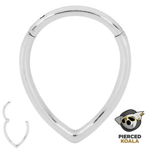 2Pcs Surgical Steel 8mm 10mm Tear Drop Hinged Hoop Segment Ring Helix Tragus Septum Clicker Nose Earrings Unisex Body Piercing Jewellery