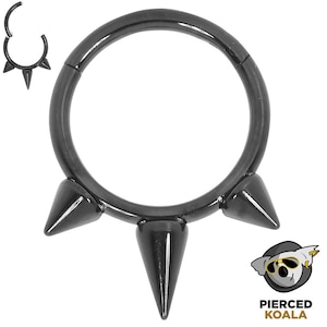 2Pcs Surgical Steel 8mm 10mm Spike Hinged Hoop Segment Ring Helix Tragus Septum Clicker Nose Earrings Unisex Body Piercing Jewellery