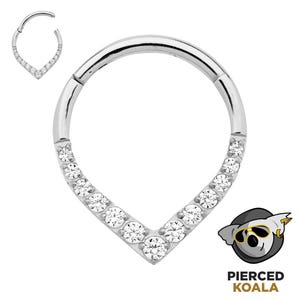 2Pcs Titanium 8mm 10mm Tear Drop Hinged Hoop Segment Ring Helix Tragus Septum Clicker Nose Earrings Unisex Body Piercing Jewellery