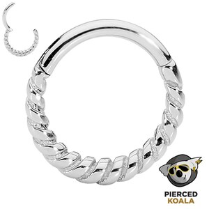 2Pcs Surgical Steel 8mm 10mm Twist Hinged Hoop Segment Ring Helix Tragus Septum Clicker Nose Earrings Unisex Body Piercing Jewellery