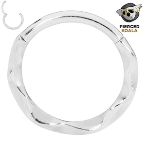2Pcs Surgical Steel 8mm 10mm Twist Hinged Hoop Segment Ring Helix Tragus Septum Clicker Nose Earrings Unisex Body Piercing Jewellery